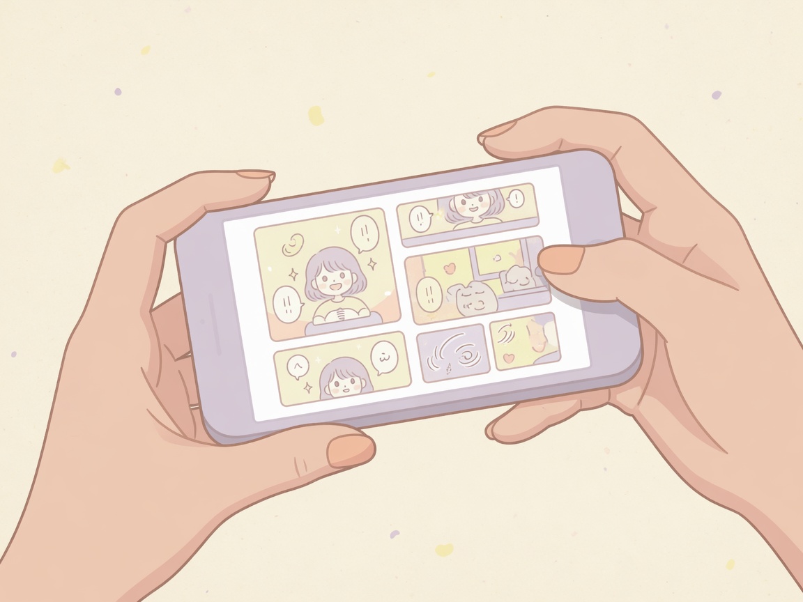 スマートフォンでマンガアプリを読む