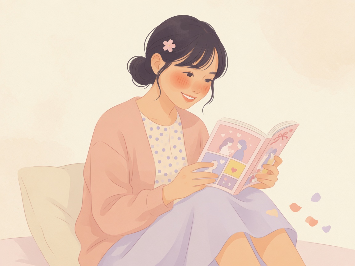 恋愛マンガを読んで胸をときめかせる女性