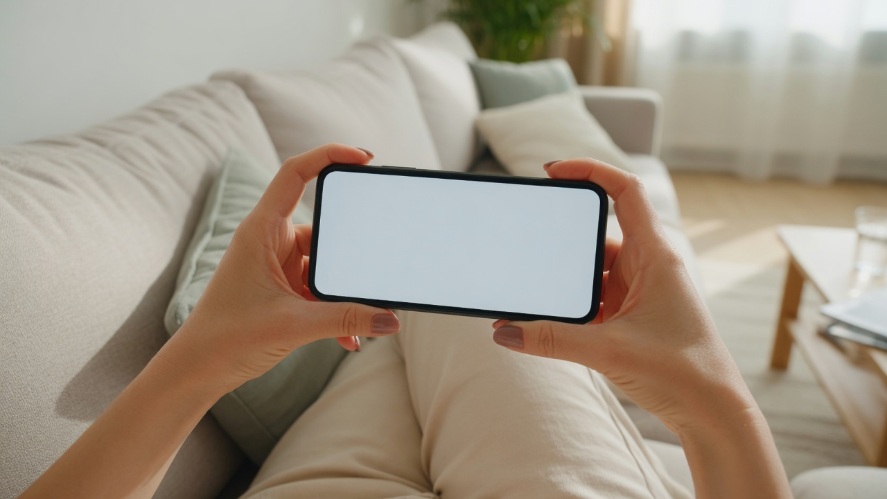 スマートフォンで申し込みフォームを入力している手元
